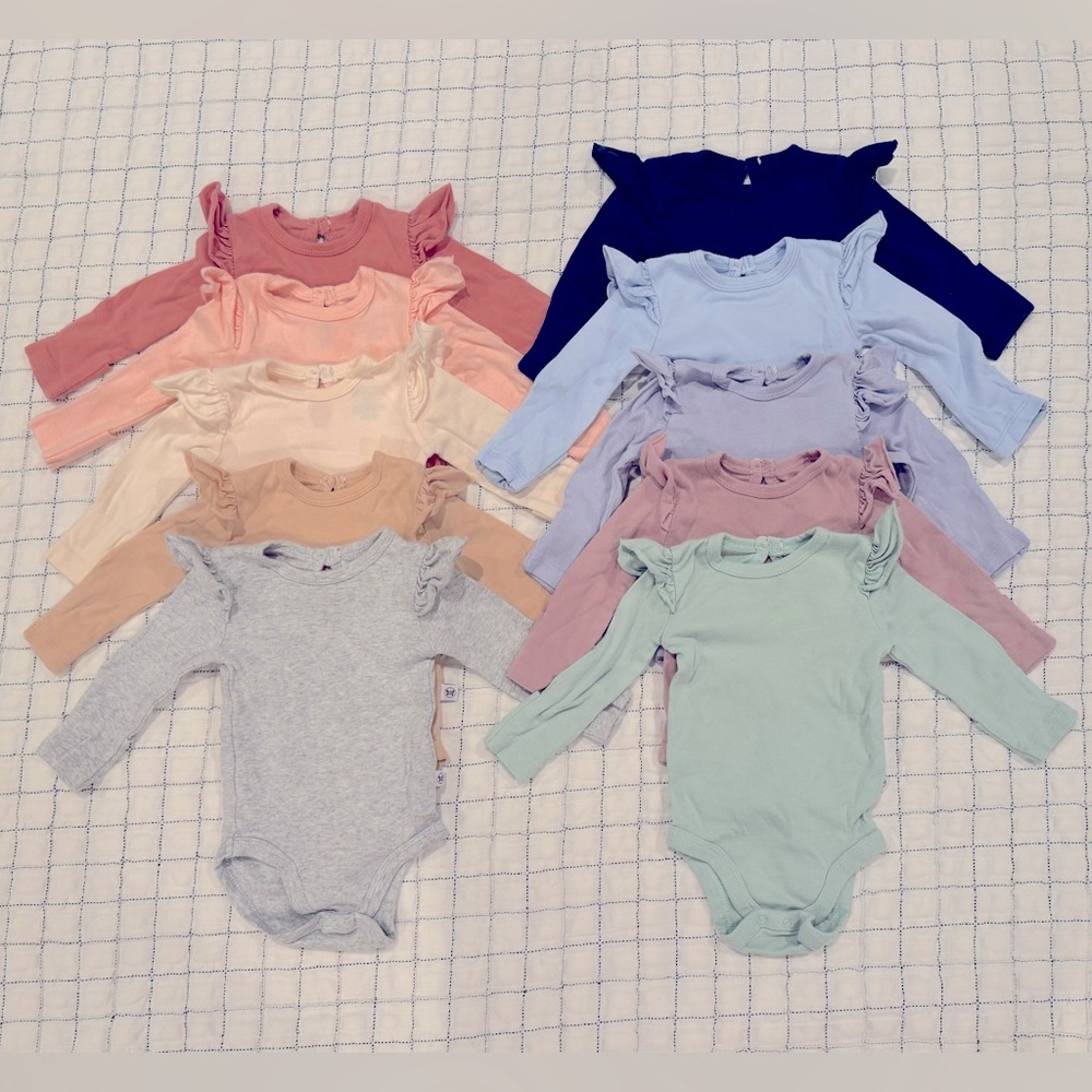 Honest Baby Girls’ LS 10 pack bodysuits